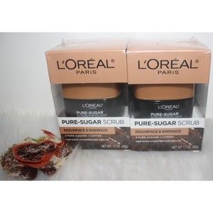 L’Oreal PURE-SUGAR Scrub Resurface & Energize 3 Pure Sugars + Coffee-2 Pk 1.7 oz